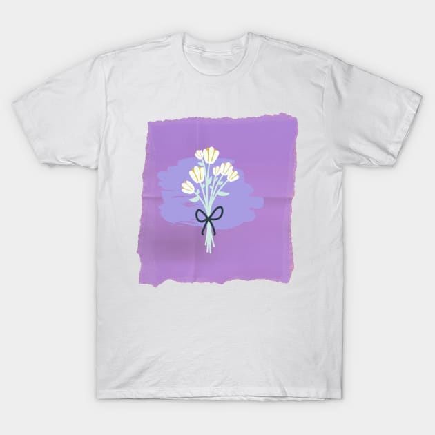 Purple and flower T-Shirt by PedaDesign